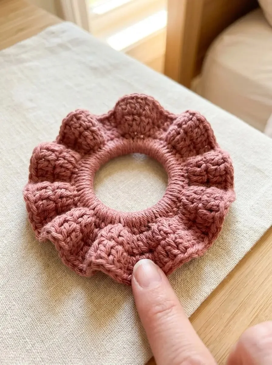 Handmade crochet reusable cotton wash mitt for eco-friendly skin care.