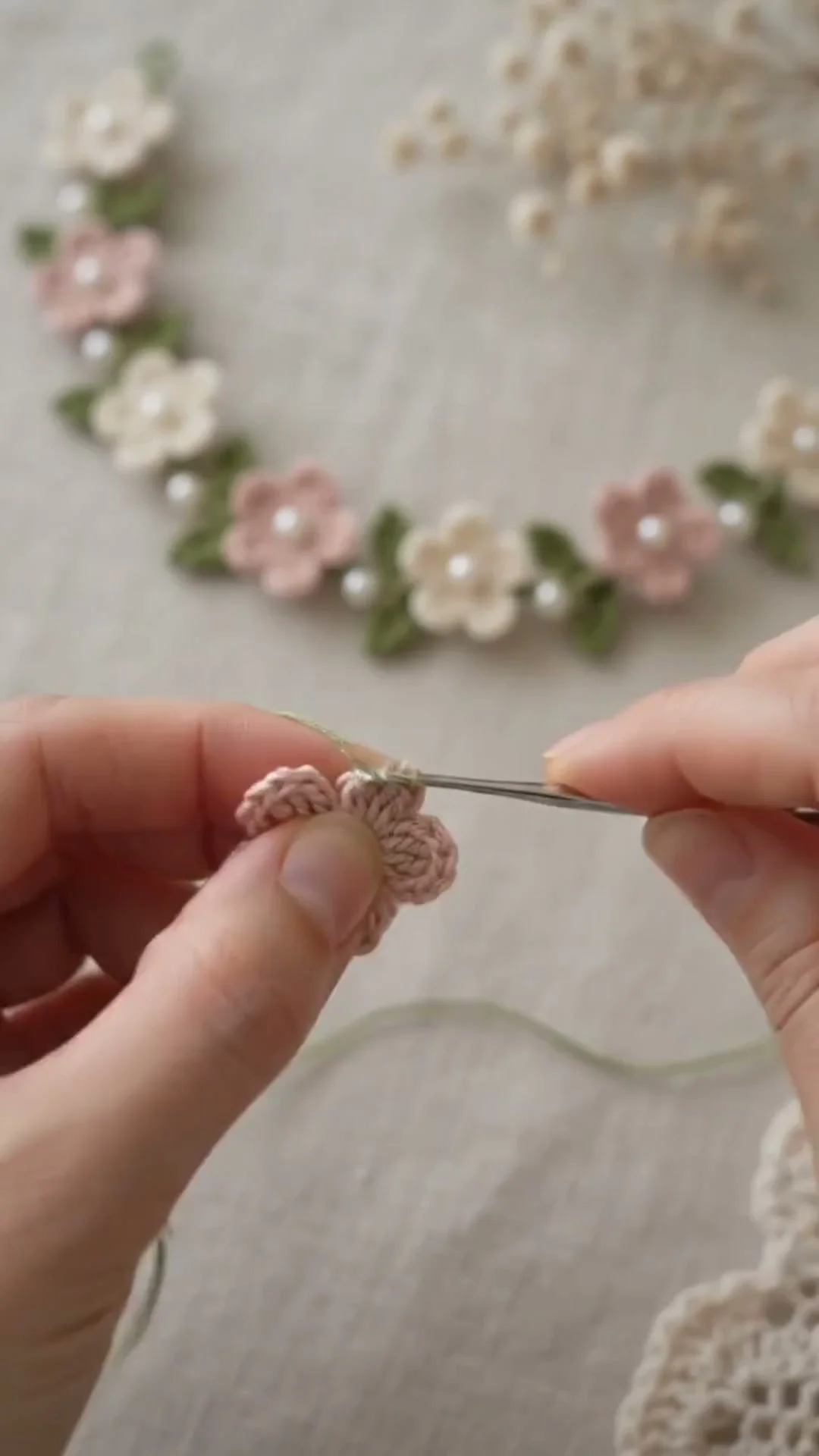 Handmade floral crochet hair accessory for stylish looks