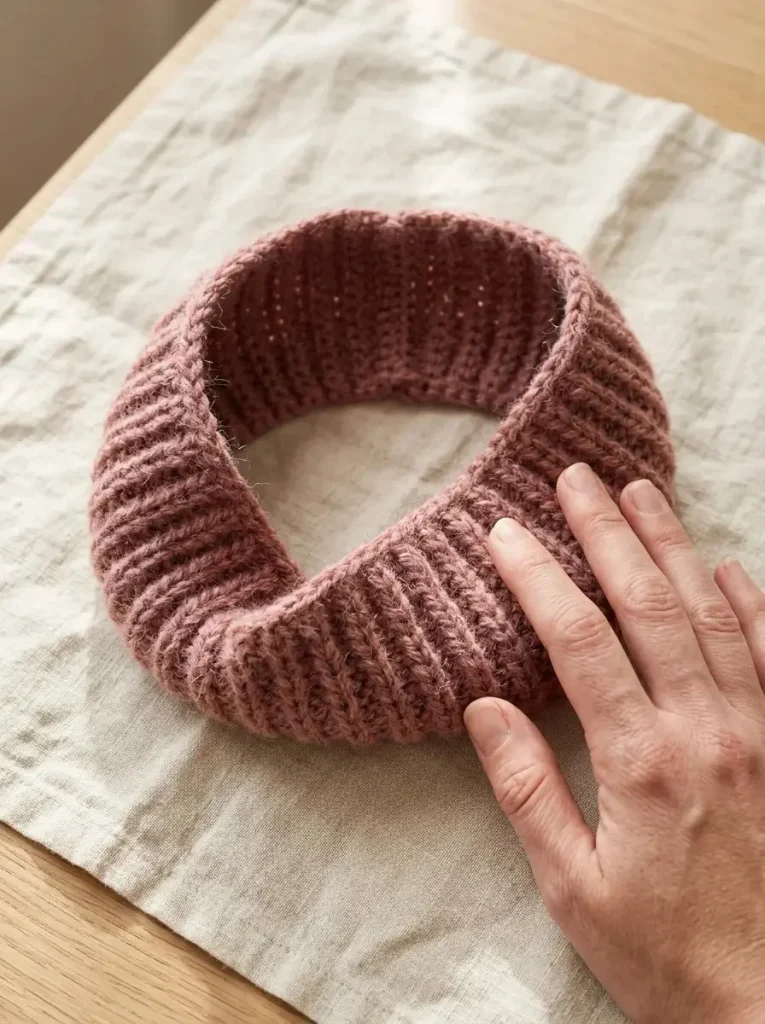 Simple ribbed crochet ear warmer pattern for winter wear.